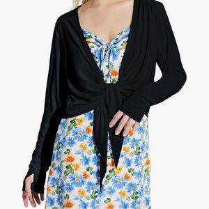 BALEAF Women's UPF 50+ Cardigan Tie Front Lightweight Summer Sun Wrap SPF Shirts